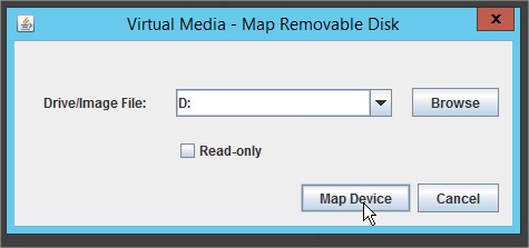 iDRAC8 — выбор USB-накопителя