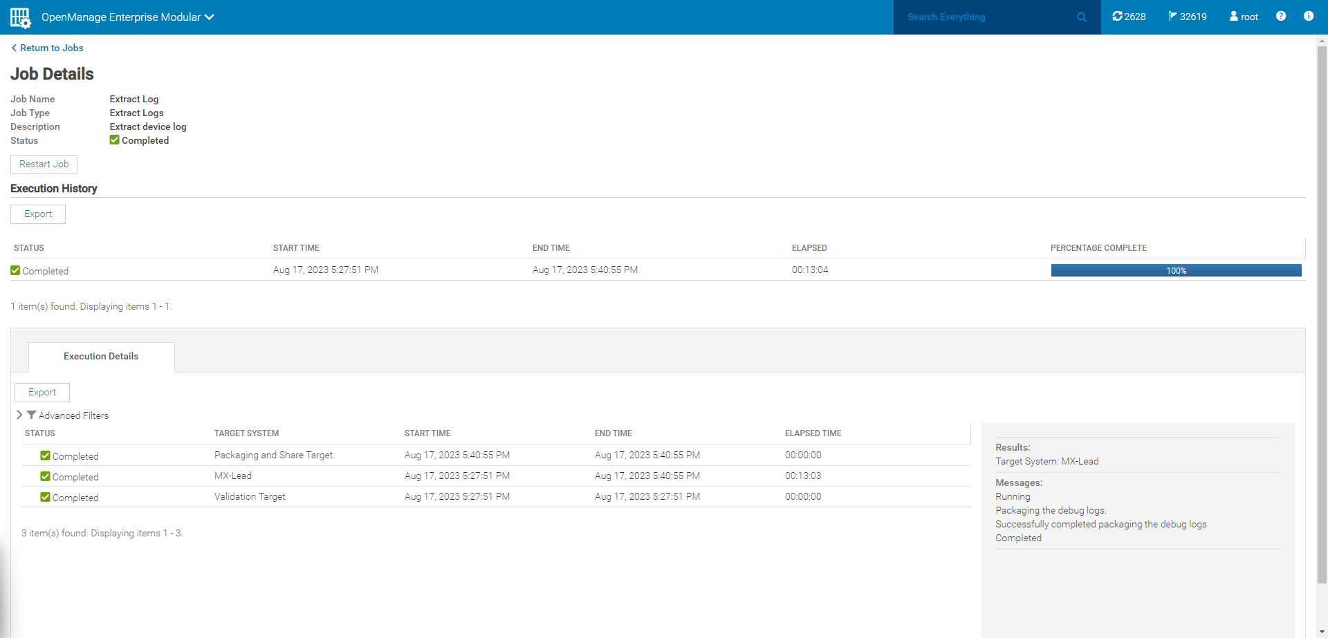 Extraer detalles del trabajo de registro