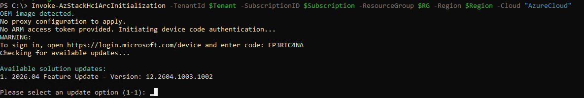 invoke-azstackhciarcinitialization 2
