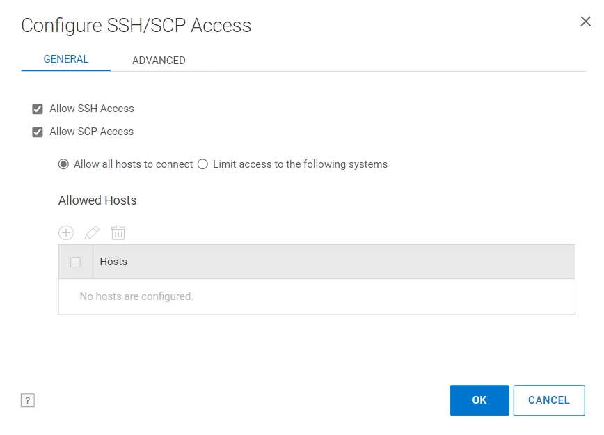 Włączanie protokołu SCP w interfejsie internetowym Data Domain