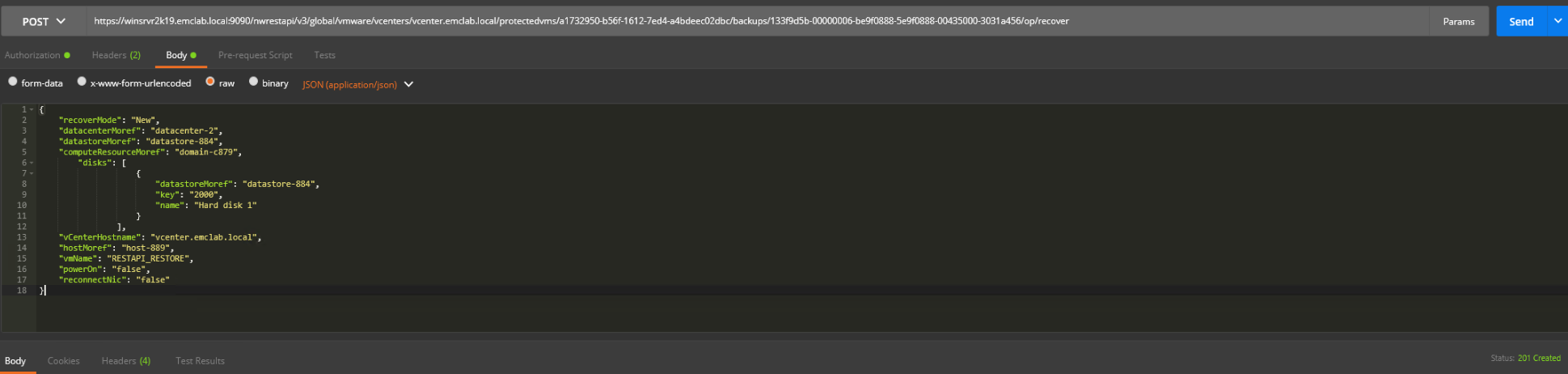POSTMAN REST API POST eksempel