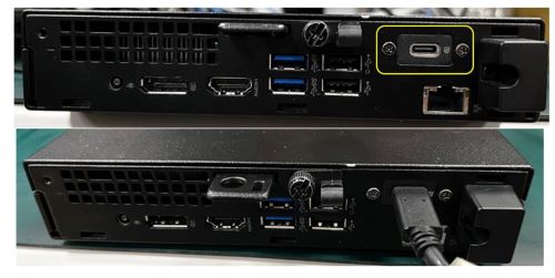 Желтый участок предназначен для адаптера Type-C
