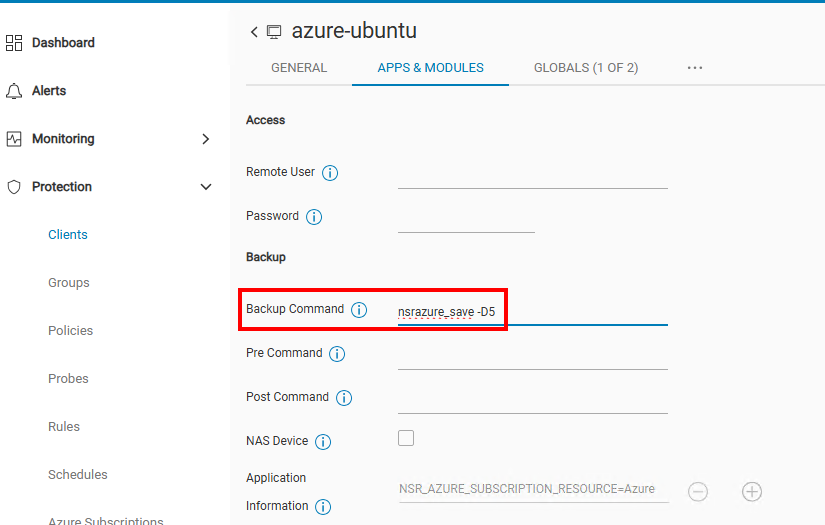 Depuración de respaldos de Azure