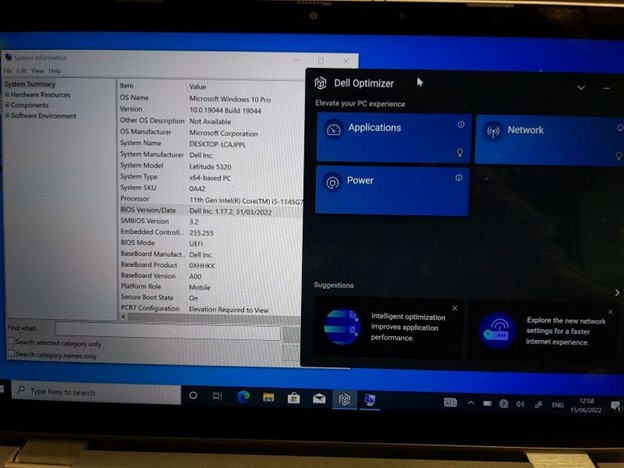 Dell Optimizer Ses paneli ve Seçenekleri eksik