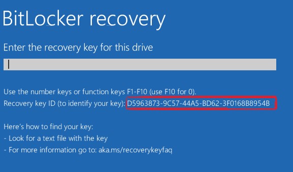 BitLocker-palautusnäyttö
