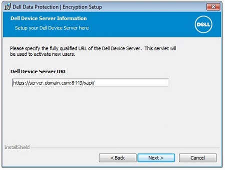 Dell Device Server URL