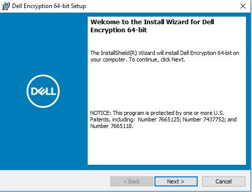 Dell Encryption 欢迎屏幕