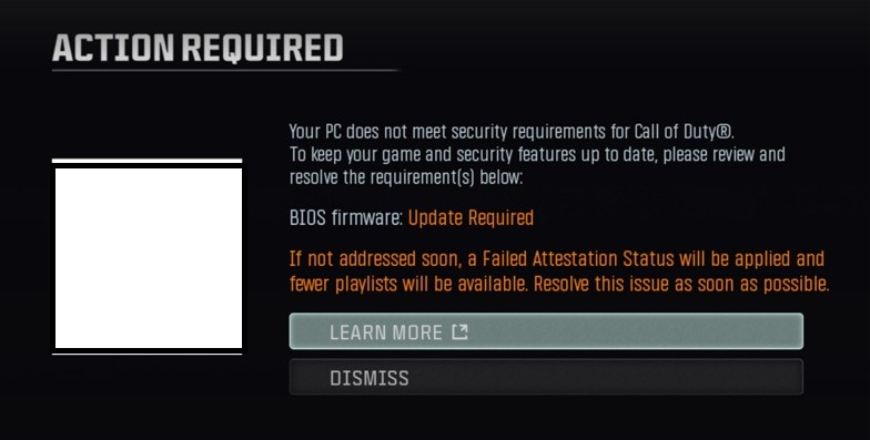 Seu PC não atende aos requisitos de segurança