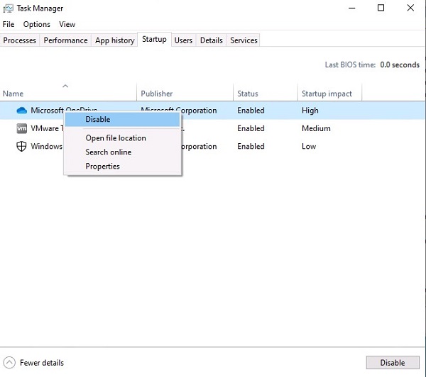 Disable Microsoft OneDrive