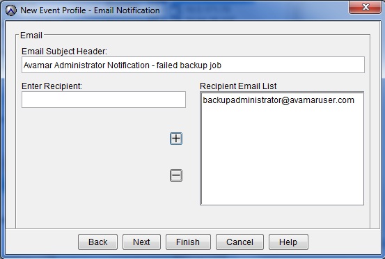 电子邮件通知屏幕