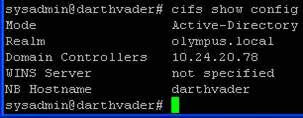 Exibir configuração do CIFS