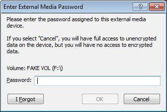 Externes Medienkennwort eingeben