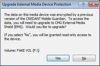 Upgrade des Geräteschutzes für externe Medien