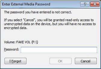 Enter External Media Password