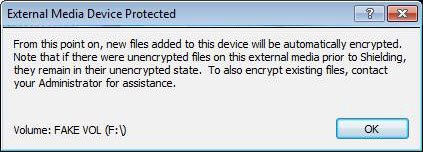 External Media Device Protected