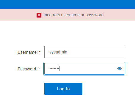 Aanmeldingsfout van gebruiker in de gebruikersinterface