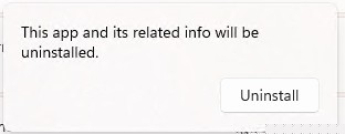 Cliquez sur Uninstall.