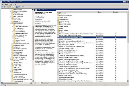 Group Policy for Internet Explorer
