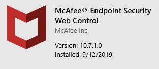 McAfee Endpoint Security Web Control