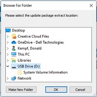Extrahování ovladače IRST na jednotku USB flash.