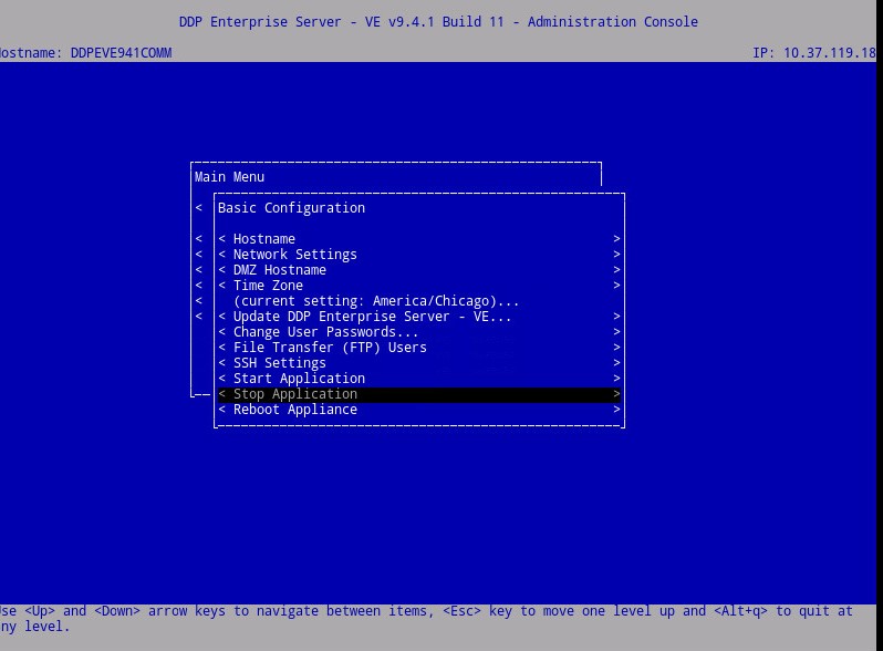 Detener aplicación