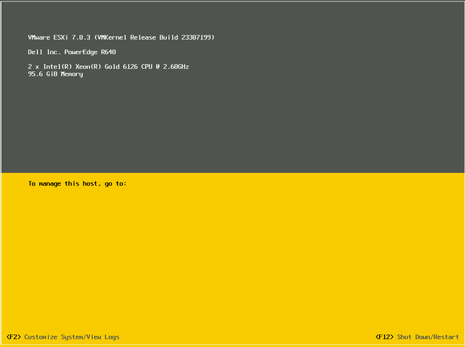 VMware ESXi DCUIメイン ページ