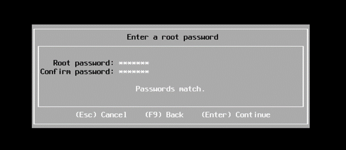VMware ESXiのrootパスワードの設定画面