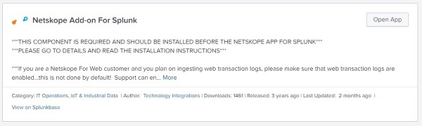 Click Open App to continue configuration