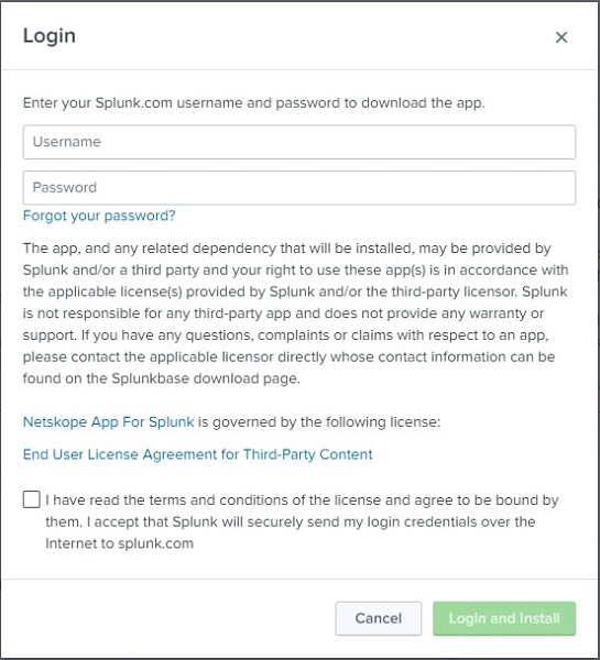 Click Login and Install