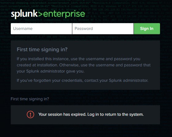 Sign in to Splunk environment