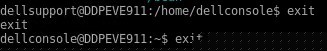「exit」と入力します