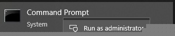 Run command prompt as administrator