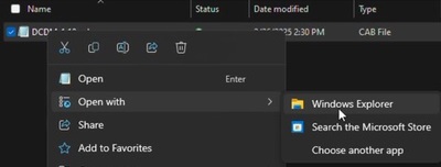 Open With, Windows Explorer.