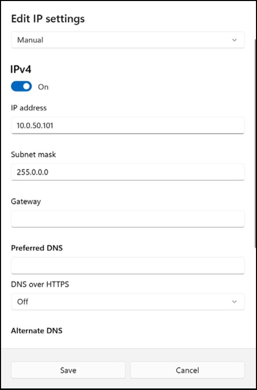 Windows, Redigera IP-inställningar