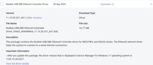 Stáhněte si LAN drviery z webu Dell.com