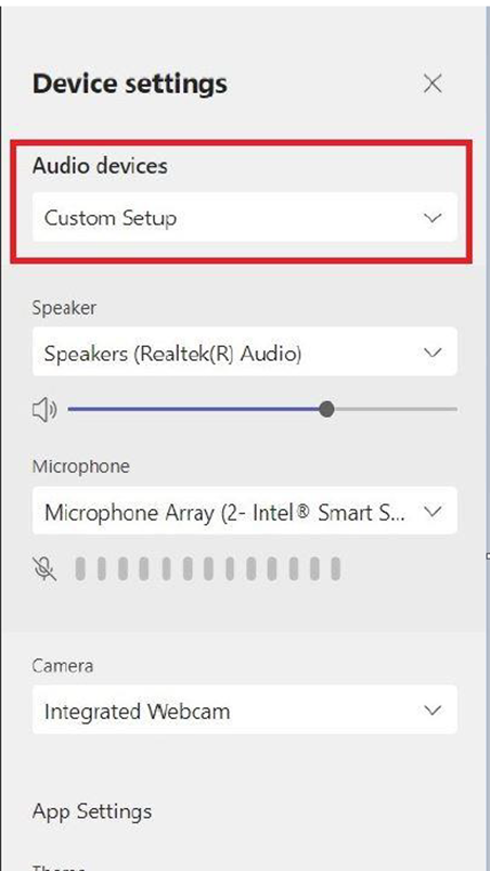 Custom audio device configuration