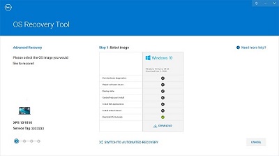 Obrázek 1 Vytvoření bitové kopie systému Windows 10 v režimu Advanced