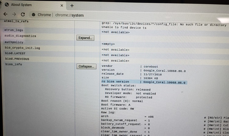 檢查 Chromebook RO 韌體