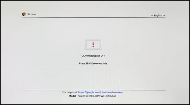 Chromebook OS 驗證已關閉