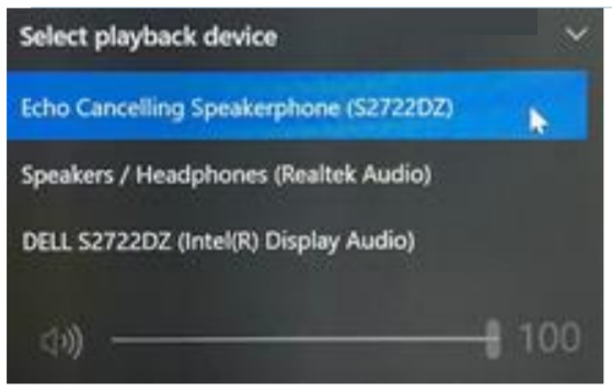 Windows Playback dialog box