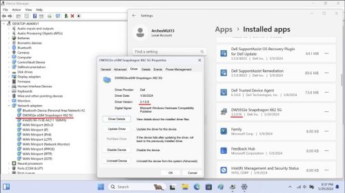 Driverversjon i enhetsbehandling er 3.1.0.8