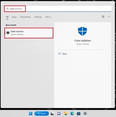 Search Core isolation.