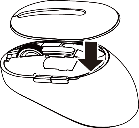 Riposizionamento del coperchio del mouse