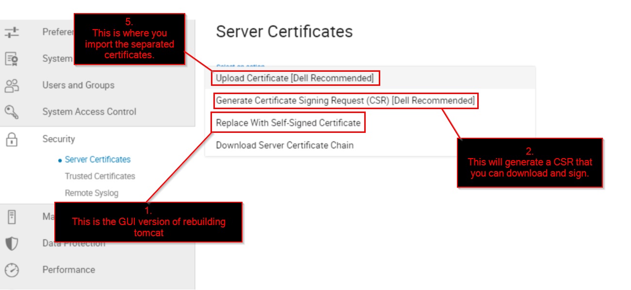 Screenshot showing the correlation between steps and GUI options