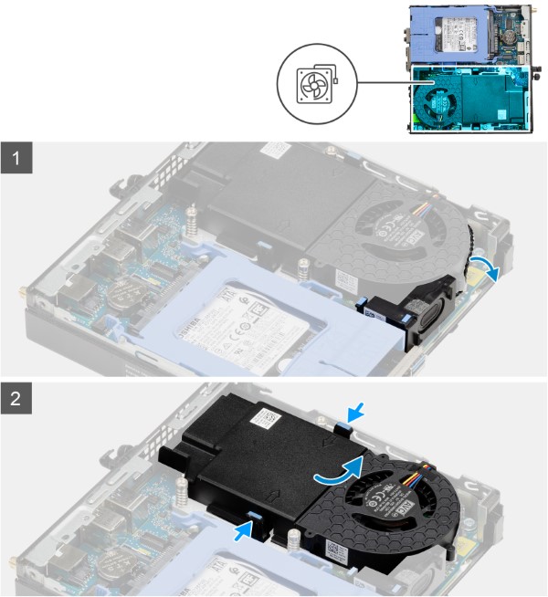 Ensamblaje del ventilador OptiPlex 3080 MFF