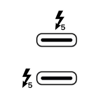 Dizüstü bilgisayardaki Thunderbolt 5 (TBT5) bağlantı noktası simgesi