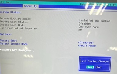 Select Yes when asked Exit Saving Changes.
