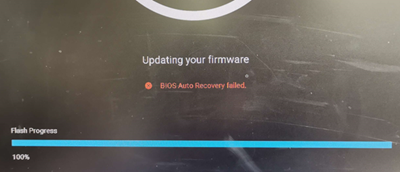 Échec de la récupération automatique du BIOS