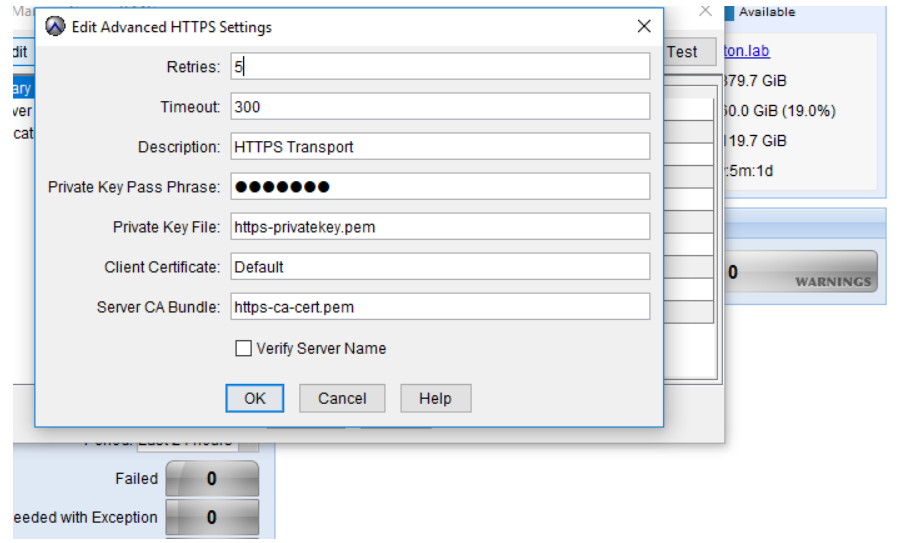 Avmar UI HTTPS settings