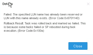 Ejemplo de error fallido